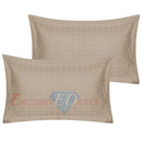 Luxury 400 TC Sateen Check Duvet Cover Bedding Set 100% Cotton High Quality 2 x Pillowcases / Oxford / Latte - Exclusive Deals Ltd - Exclusive Deals