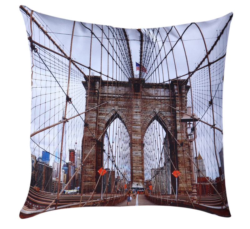 Brooklyn Bridge Cushion Cover Plush Velvet - Exclusive Deals Ltd - Exclusive Deals