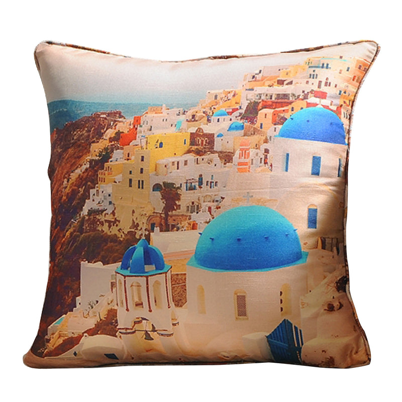 Greece Santorini Cushion Cover Plush Velvet - Exclusive Deals Ltd - Exclusive Deals