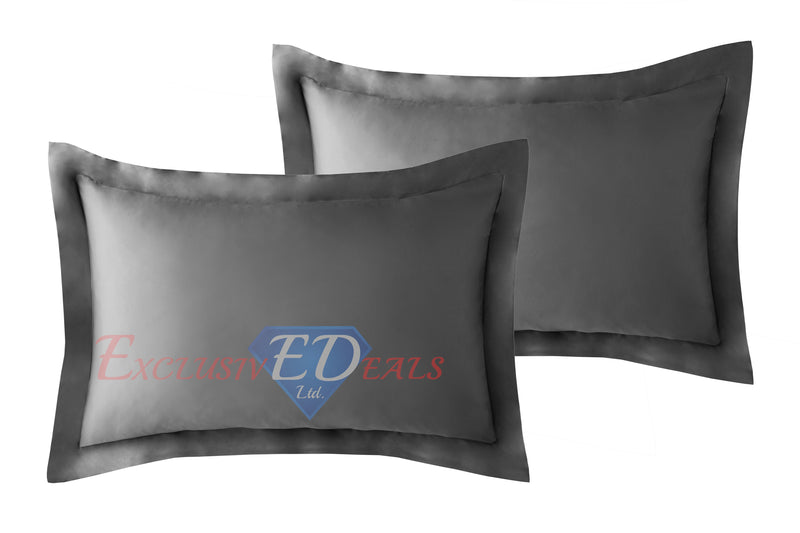 Crushed Velvet Duvet Cover Set Charcoal / Oxford Pillowcase - Exclusive Deals Ltd - Exclusive Deals