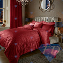 Crushed Velvet Duvet Cover Set Red / Single - Exclusive Deals Ltd - Exclusive Deals