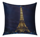 Eiffel Tower Night View Cushion Cover Plush Velvet - Exclusive Deals