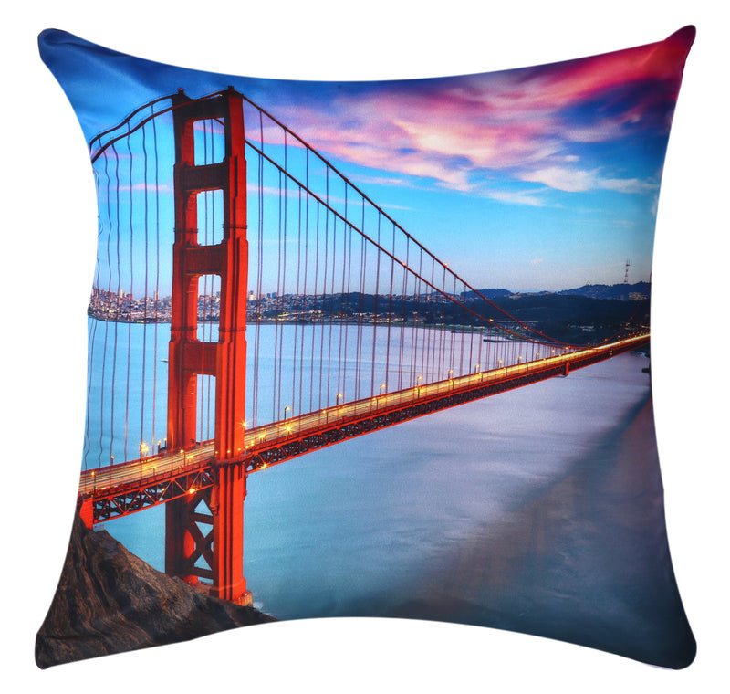 Golden Gate Bridge Cushion Cover Plush Velvet - Exclusive Deals Ltd - Exclusive Deals