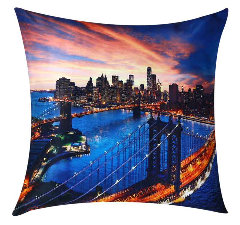 Manhattan Bridge Cushion Cover Plush Velvet - Exclusive Deals Ltd - Exclusive Deals