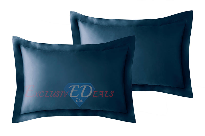 Crushed Velvet Duvet Cover Set Navy Blue / Oxford Pillowcase - Exclusive Deals Ltd - Exclusive Deals