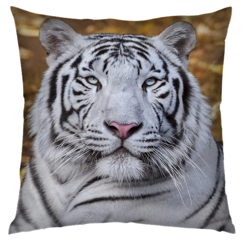 White Tiger Cushion Cover Plush Velvet - Exclusive Deals Ltd - Exclusive Deals