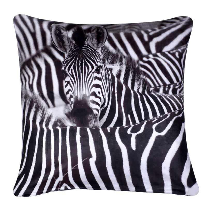 Zebra Cushion Cover Plush Velvet - Exclusive Deals Ltd - Exclusive Deals