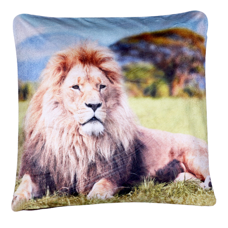 Lion Cushion Cover 1 Plush Velvet - Exclusive Deals Ltd - Exclusive Deals