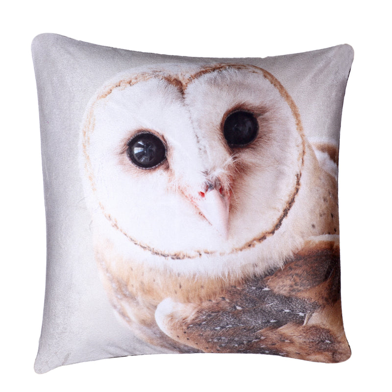 Barn Owl Cushion Cover Plush Velvet - Exclusive Deals Ltd - Exclusive Deals