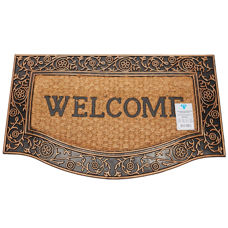 Welcome Gold Design Coir Door Anti-Slip Household Mat 45 x 75cm - Exclusive Deals Ltd - Exclusive Deals