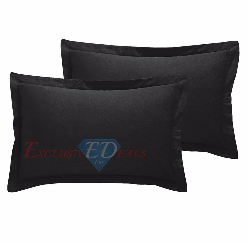 800 TC Plain Dyed Pillowcase (Oxford/HW) Pillowcase Pair / Oxford / Black - Exclusive Deals Ltd - Exclusive Deals