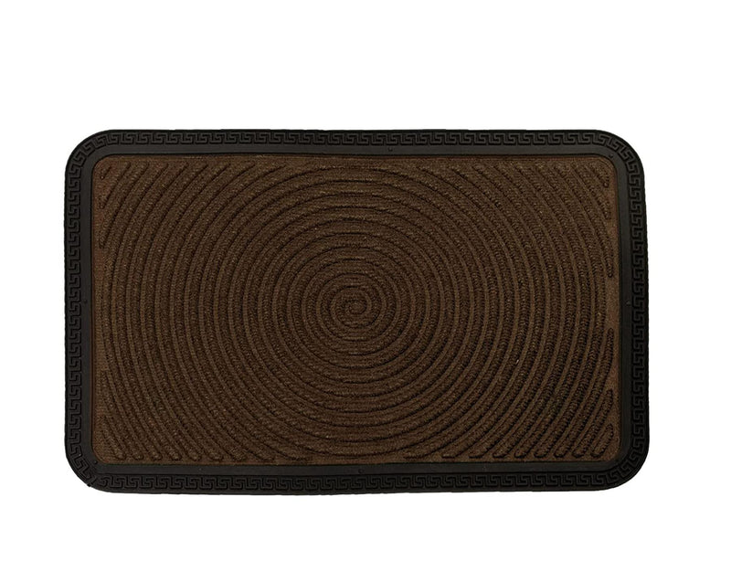 Door Mat Non-Slip Door Rug 40 x 60cm Spiral Brown - Exclusive Deals Ltd - Exclusive Deals