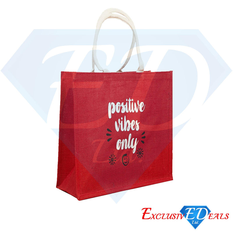 Jute Bag (H30xW29) - Positive Vibes - Exclusive Deals - Exclusive Deals