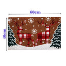 Checked Reindeers Christmas Coir Door Anti-Slip Mat 40 x 60cm - Exclusive Deals - Exclusive Deals