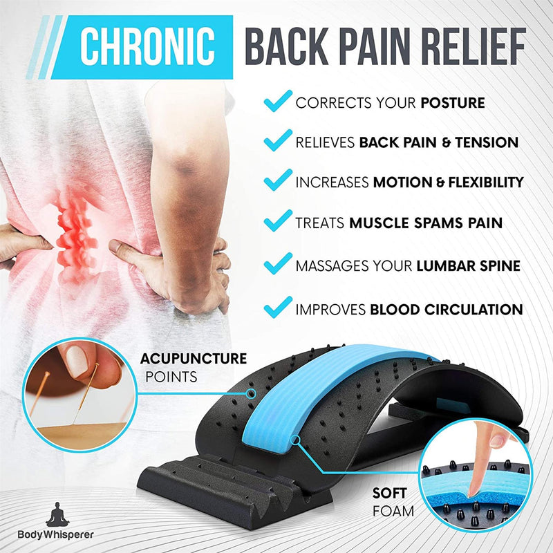Lower Back Lumbar Pain Spine Stretcher Massager Posture Relief Cracker Support - Exclusive Deals - Exclusive Deals
