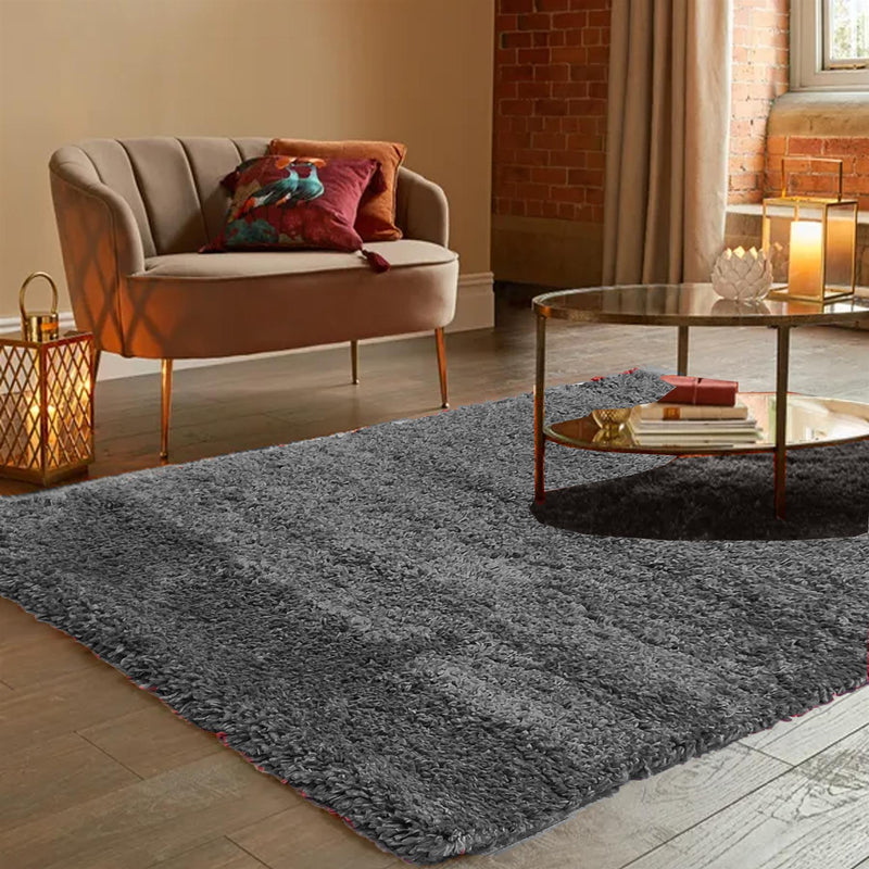 No-Shed Shaggy Rugs with Oeko-Tex Cerificate (safe for babies and pets) Charcoal Black / 40 x 60cm (16 x 23.5'') - Exclusive Deals Ltd - Exclusive Deals