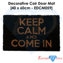 Keep Calm Black Coir Door Anti-Slip Household Mat 40 x 60cm - Exclusive Deals - Exclusive Deals