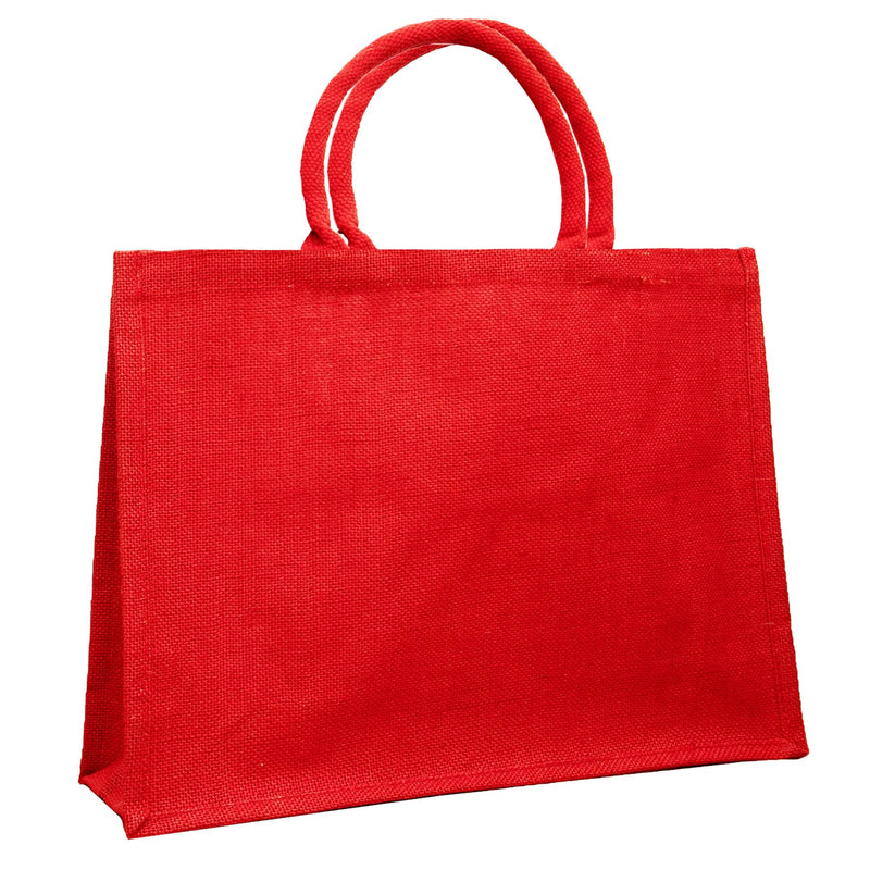 Large Jute Shopping Bags Plain Red - Exclusive Deals - Exclusive Deals