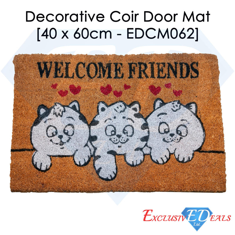 Welcome Friends Coir Door Anti-Slip Household Mat 40 x 60cm - Exclusive Deals - Exclusive Deals