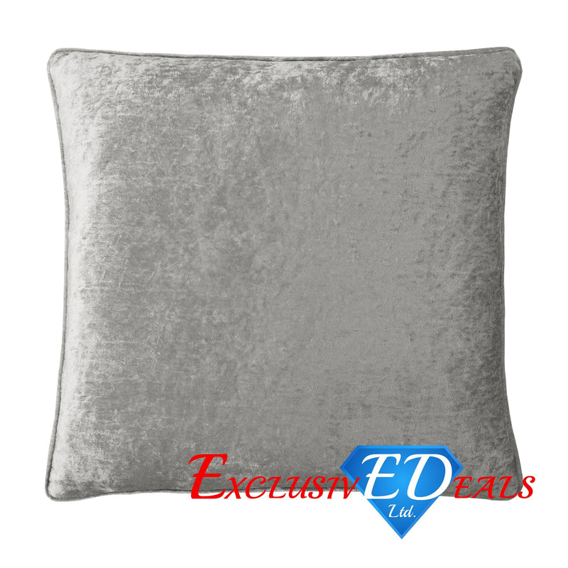 Crushed Velvet 45cm x 45cm Cushion Cover,Silver - Exclusive Deals Ltd - Exclusive Deals