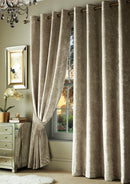 Crushed Velvet Eyelet Curtains Mink Beige / 66 x 90" - Exclusive Deals - Exclusive Deals