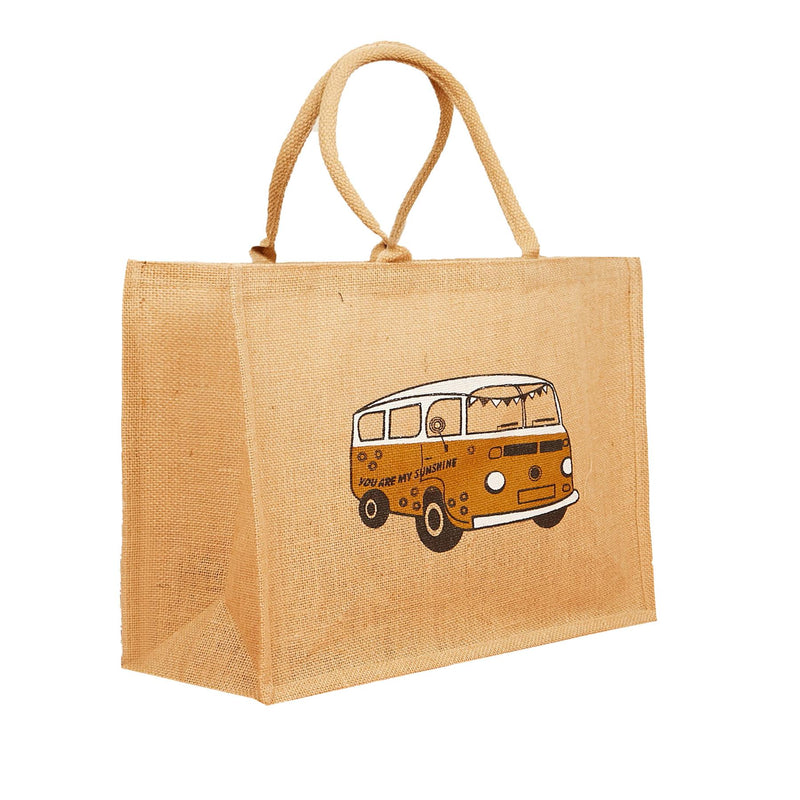 Large Jute Shopping Bags You Are My Sunshine Camper - Exclusive Deals - Exclusive Deals