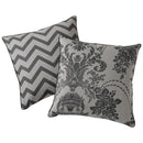 Damask Cushion Cover 45cm x 45cm, [Damask Grey & Black] - Exclusive Deals Ltd - Exclusive Deals