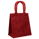 Mini Jute Bags Various Colours (H25xW24) Plain Red - Exclusive Deals Ltd - Exclusive Deals