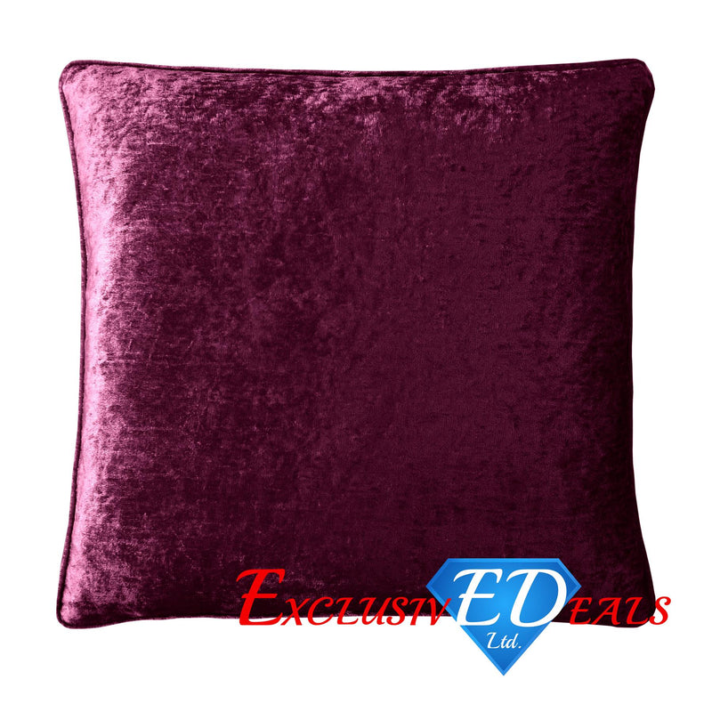 Crushed Velvet 45cm x 45cm Cushion Cover,Plum - Exclusive Deals Ltd - Exclusive Deals