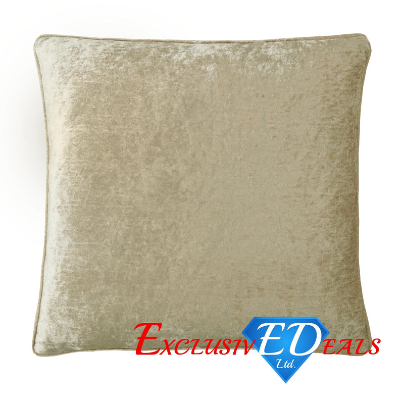 Crushed Velvet 45cm x 45cm Cushion Cover,Mink Beige - Exclusive Deals Ltd - Exclusive Deals