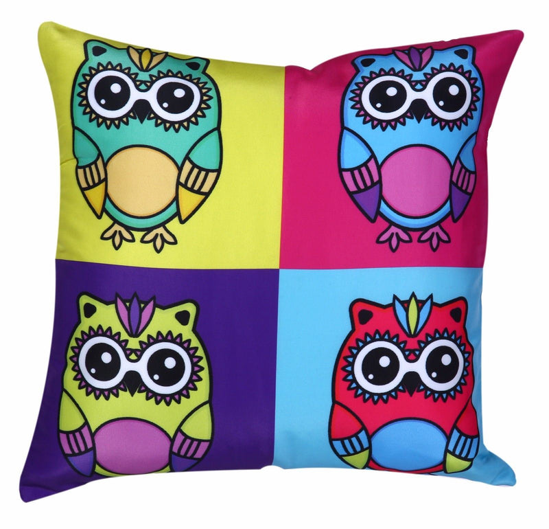 Cute Owl Cushion Cover Pop Art - Exclusive Deals Ltd - Exclusive Deals