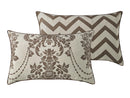 Damask Cushion Cover 30cm x 50cm Cream & Brown - Exclusive Deals Ltd - Exclusive Deals