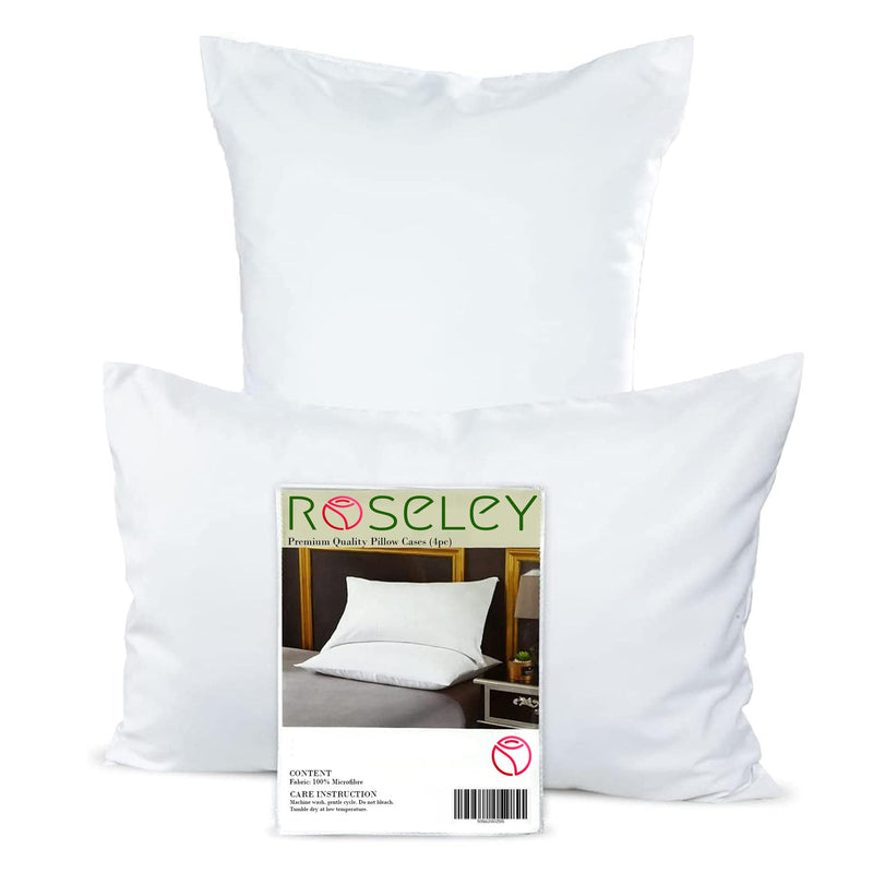 Roseley Microfiber Housewife White Pillowcases 4 Pack 50 x 75cm - Exclusive Deals - Exclusive Deals