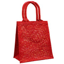 Mini Jute Bags Various Colours (H25xW24) Glitter Red - Exclusive Deals Ltd - Exclusive Deals