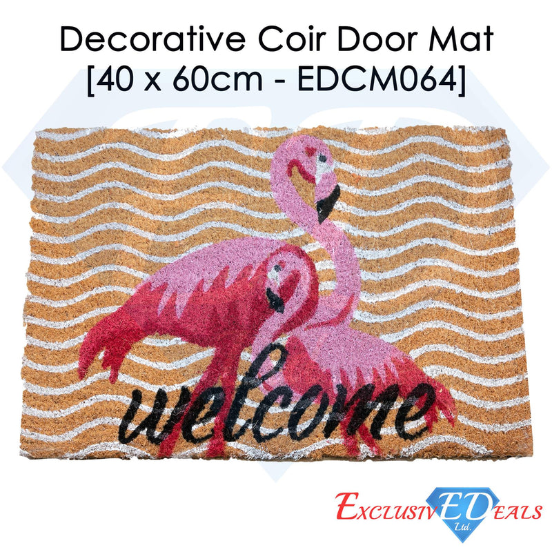 Pink Flamingo Coir Door Anti-Slip Household Mat 40 x 60cm - Exclusive Deals - Exclusive Deals
