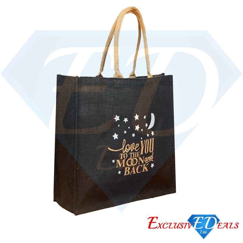 Jute Bag (H30xW29) - Love You To The Moon & Back - Exclusive Deals - Exclusive Deals