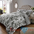 200TC Damask Duvet White & Grey Double - Exclusive Deals Ltd - Exclusive Deals