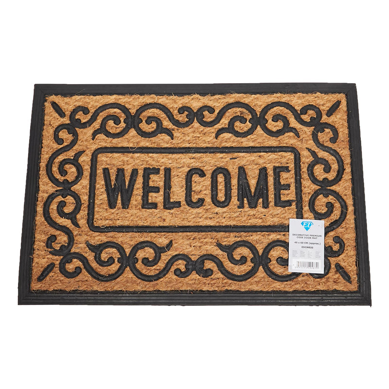 Welcome 2 Coir Door Anti-Slip Household Mat 40 x 60cm - Exclusive Deals Ltd - Exclusive Deals