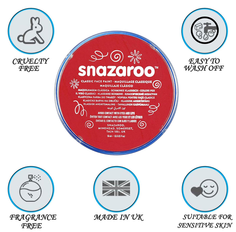 Snazaroo 18ml Black, White, Bright Red Set - Exclusive Deals - Exclusive Deals
