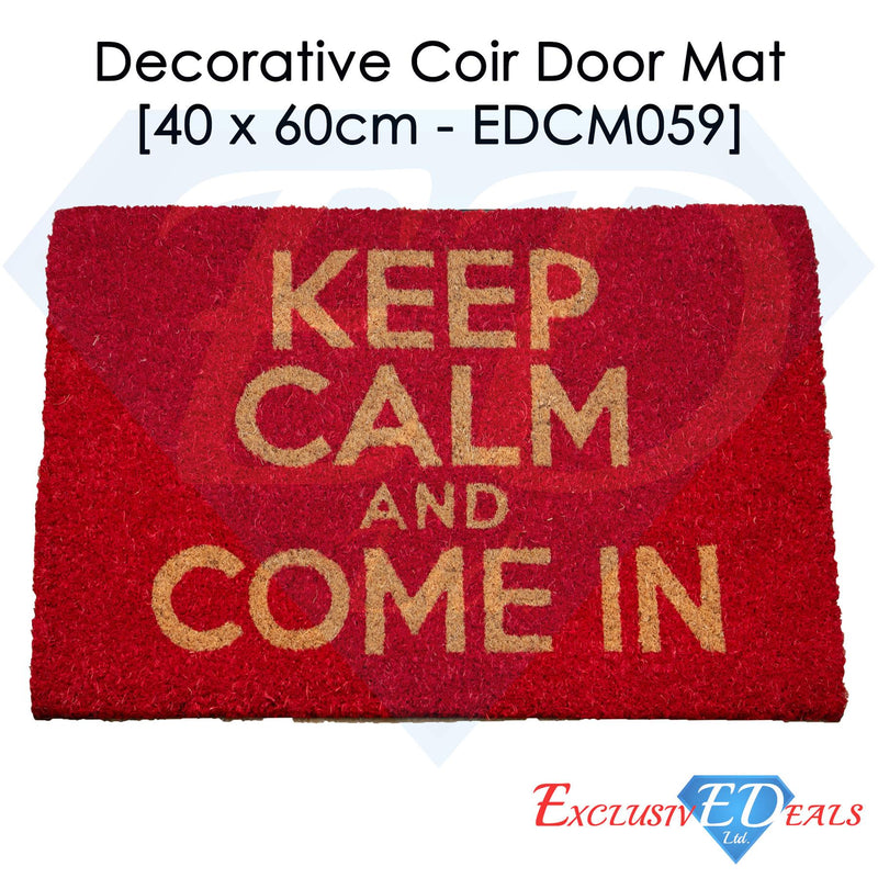 Keep Calm Red Coir Door Anti-Slip Household Mat 40 x 60cm - Exclusive Deals - Exclusive Deals