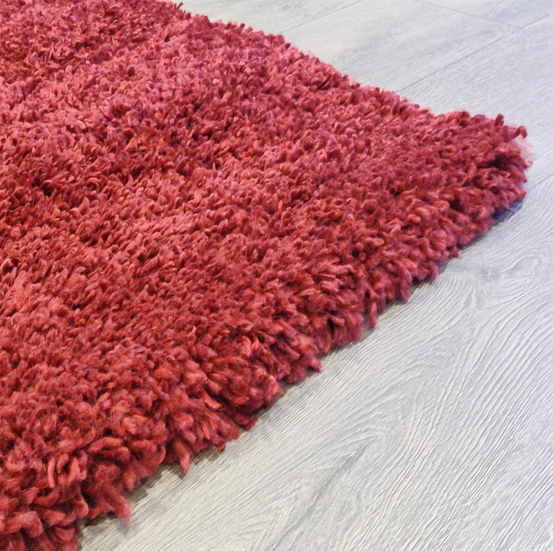 Premium Quality Shaggy Rug 80 x 150cm Maroon - Exclusive Deals - Exclusive Deals