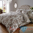 200TC Damask Duvet Cream & Brown Double - Exclusive Deals Ltd - Exclusive Deals