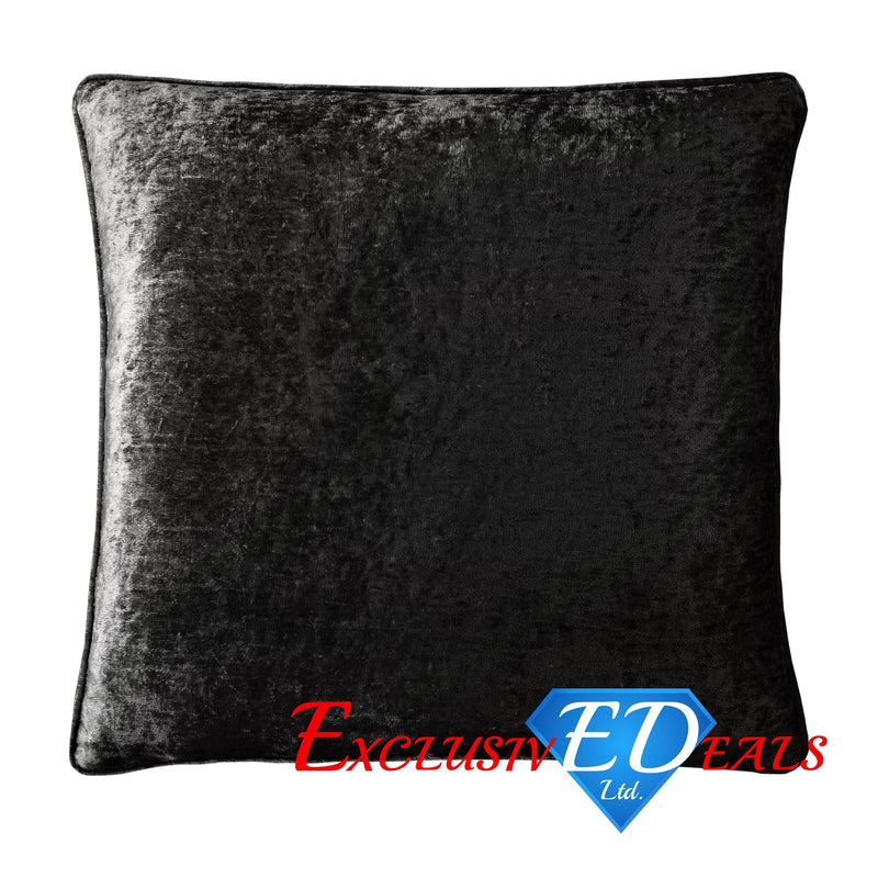 Crushed Velvet 45cm x 45cm Cushion Cover, Black - Exclusive Deals Ltd - Exclusive Deals