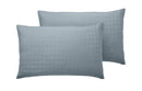 400 TC Sateen Check Housewife Pillowcase 45 x 75cm Smoky Blue - Xquisite Home Furnishings - Exclusive Deals