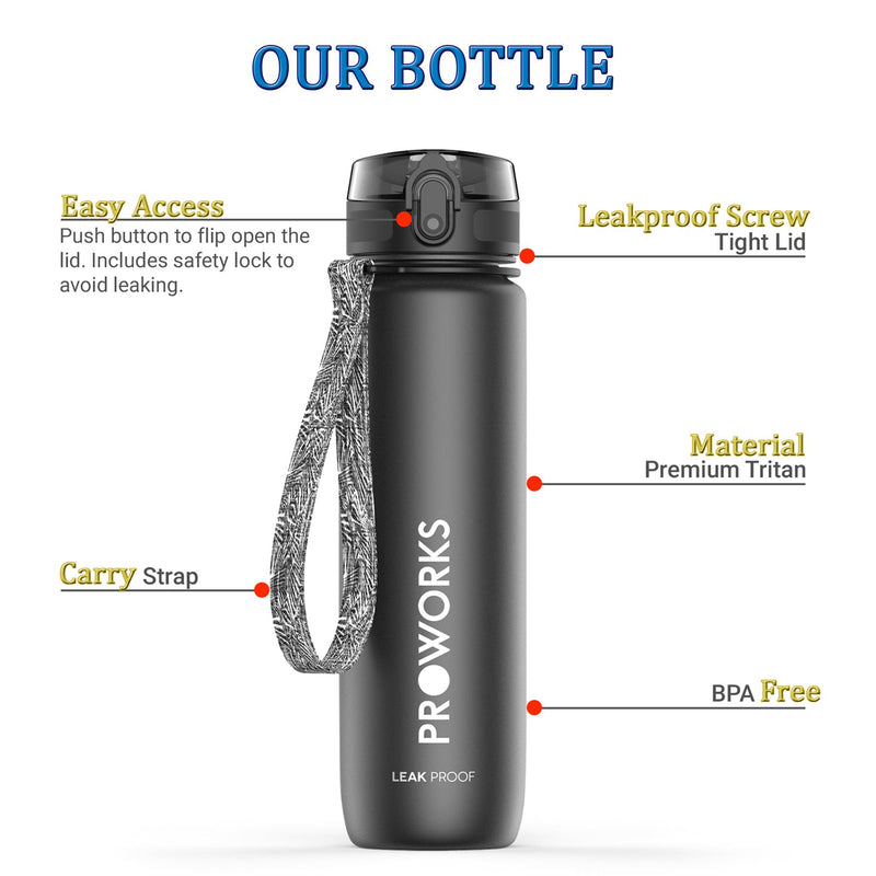 Proworks Leakproof Bottle 1L Light Blue - Exclusive Deals Ltd - Exclusive Deals